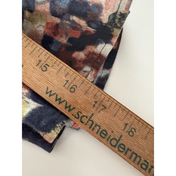 John Mark Linen Tunic Top Size S Blue Brown Bell Sleeve Oversize Lagenlook Fall - Picture 14 of 16